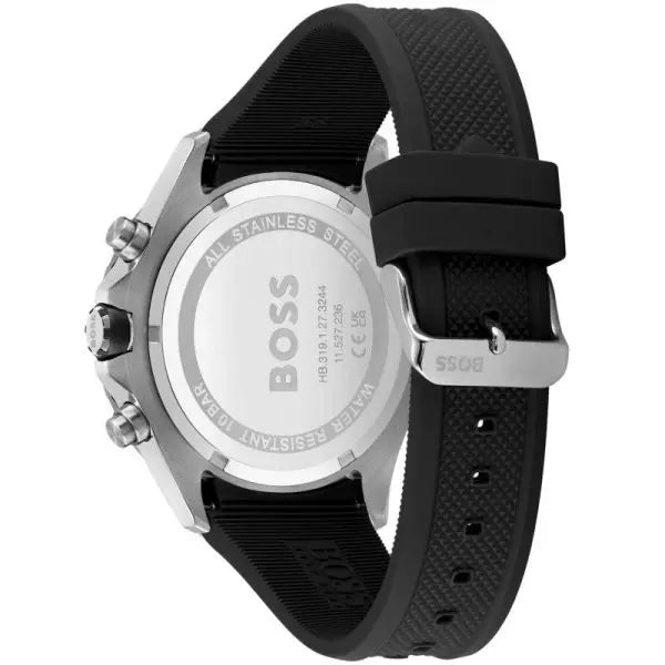 Hugo Boss Men’s Quartz Black Silicone Strap Grey Dial 46mm Watch 1513931