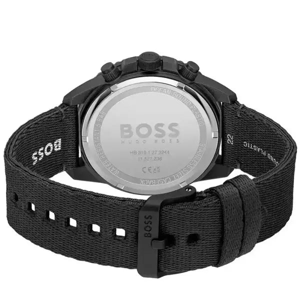 Hugo Boss Men’s Chronograph Quartz Black Nylon Strap Black Dial 45mm Watch 1513918