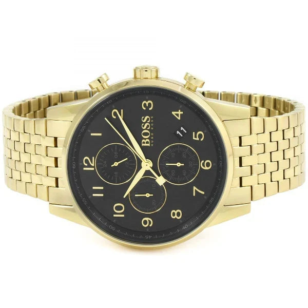 Hugo Boss Men’s Chronograph Quartz Stainless Steel Black Dial 44mm Watch 1513531
