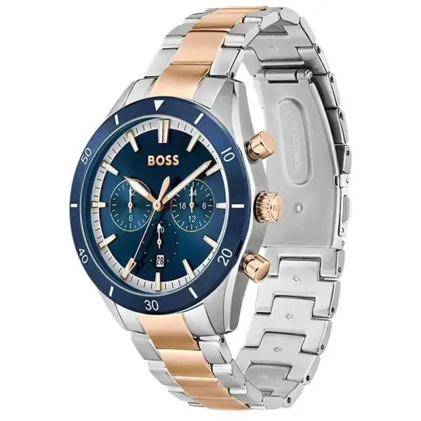 Hugo Boss Men’s Quartz Two-tone Stainless Steel Blue Dial 44mm Watch 1513937