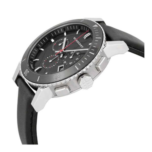 Burberry Men’s Quartz Black Leather Strap Black Dial 42mm Watch BU9382