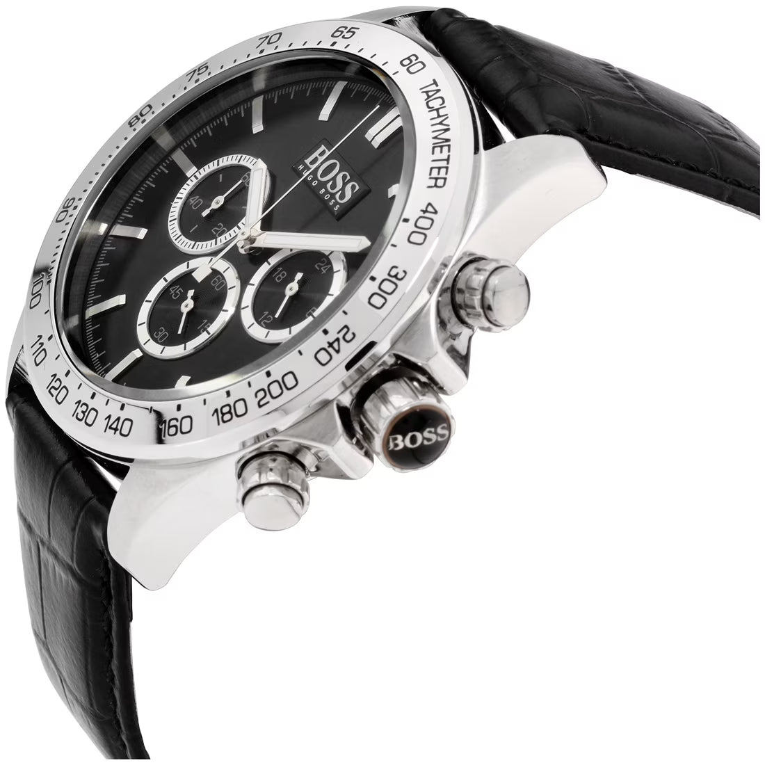 Hugo Boss Men’s Chronograph Quartz Black Leather Watch 1513178
