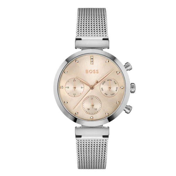 Hugo Boss Women’s Quartz Silver Stainless Steel Beige Dial 36mm Watch 1502625