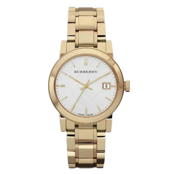 Burberry Ladies Stainless Steel White Dial Gold-tone 34mm Watch BU9103