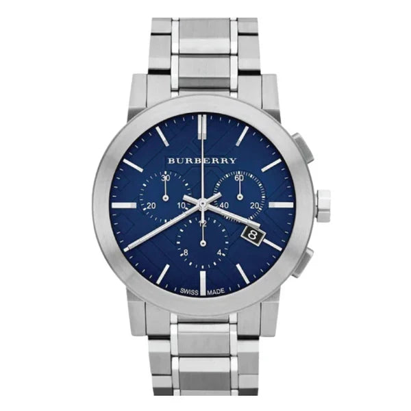 BURBERRY Men’s Swiss made Stainless Steel Blue Dial 42mm Watch BU9363