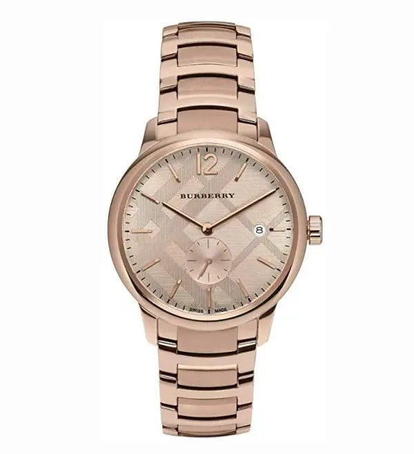 Burberry Men’s Swiss Made Stainless Steel Rose Gold Dial 40mm Watch BU10013