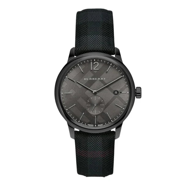 Burberry Men’s Swiss Made Leather Strap Black Dial 40mm Watch BU10010