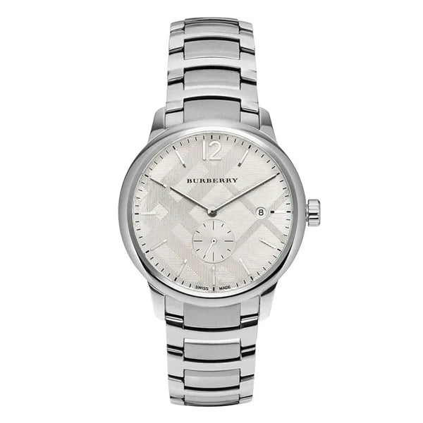 Burberry Men’s Swiss Made Quartz Stainless Steel Silver Dial 40mm Watch BU10004