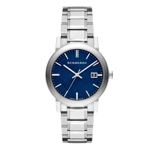 Burberry Men’s Swiss Made Stainless Steel Blue Dial 38mm Watch BU9031