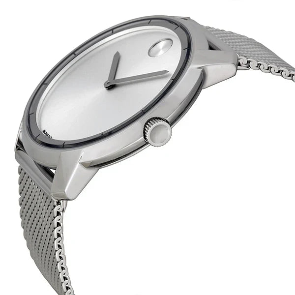 Movado Men’s Quartz Swiss Made Silver Stainless Steel Silver Dial 44mm Watch 3600260