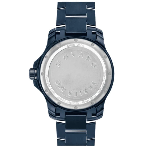 Movado Men’s Swiss Made Quartz Blue Stainless Steel Black Dial 40mm Watch 2600160