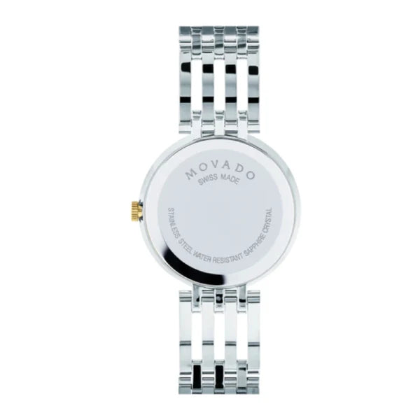 Movado Women’s Quartz Swiss Made Two-tone Stainless Steel Black Dial 28mm Watch 607053