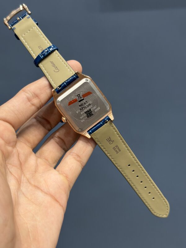 NEW COLLECTION ROSE GOLD CASE WITH WHITE DIAL & BLUE LEATHER STRAP