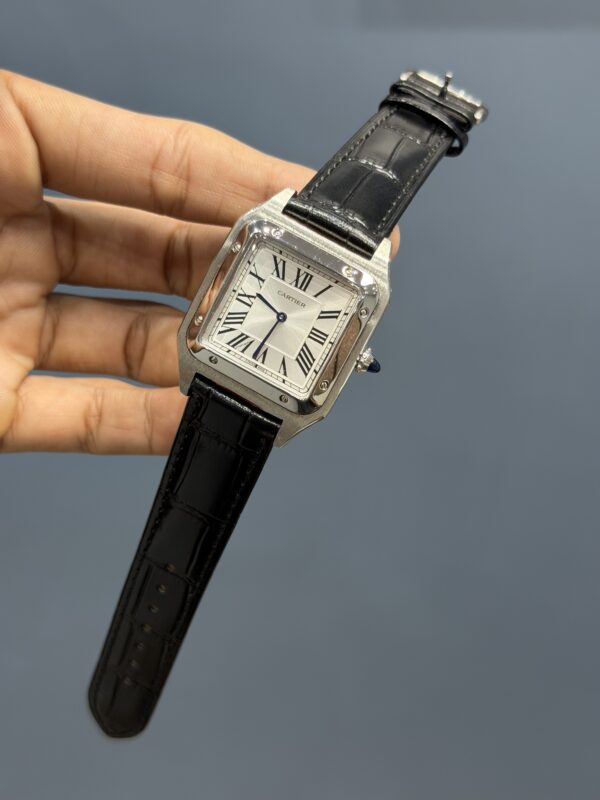 NEW COLLECTION SILVER CASE WITH WHITE DIAL & BLACK LEATHER STRAP