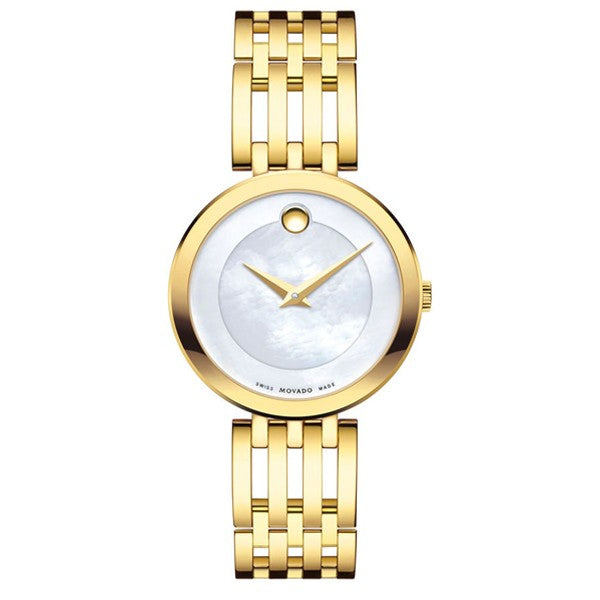 Movado Women’s Quartz Swiss Made Stainless Steel Mother of pearl Dial 28mm Watch 0607054