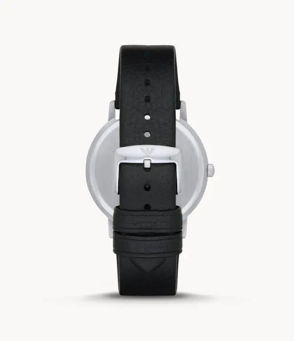 Emporio Armani Men’s Quartz Leather Strap Black Dial 41mm Watch AR11013