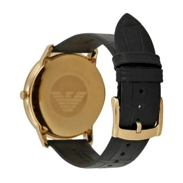 Emporio Armani Men’s Quartz Black Leather Strap Black Dial 42mm Watch AR1742