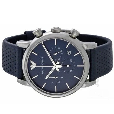 Emporio Armani Men’s Quartz Leather Strap Blue Dial 41mm Watch AR1736