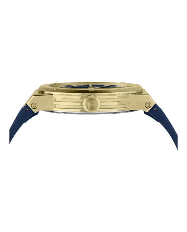 Ferragamo Men’s Swiss Made Quartz Blue Silicone Strap Blue Dial 44mm Watch SFHY02822