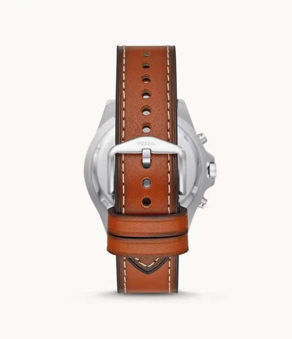 Fossil Men’s Chronograph Quartz Leather Strap Blue Dial 44mm Watch FS5625