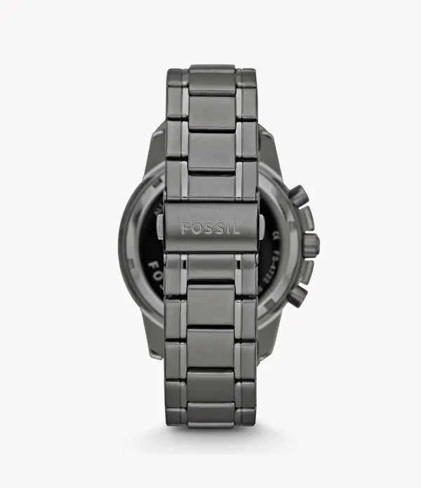 Fossil Men’s Chronograph Quartz Grey Stainless Steel Black Dial 45mm Watch FS4721