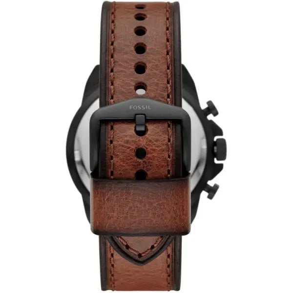 Fossil Men’s Chronograph Quartz Brown Leather Strap Green Dial 44mm Watch FS5856