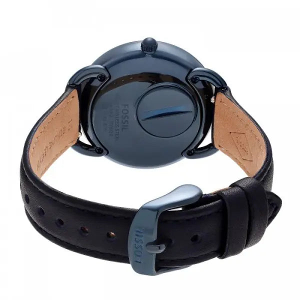 Fossil Women’s Quartz Blue Leather Strap Blue Dial 35mm Watch ES4092