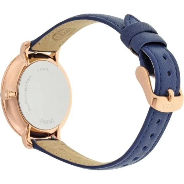 Fossil Women’s Quartz Blue Leather Strap White Dial 36mm Watch ES3843