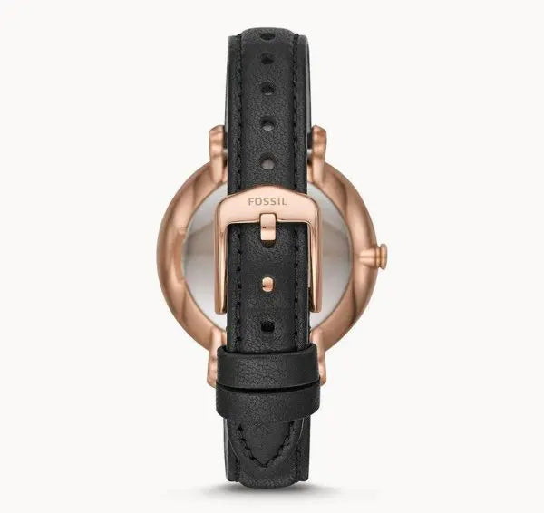 Fossil Women’s Quartz Black Leather Strap Mother OF Pearl Dial 36mm Watch ES4535