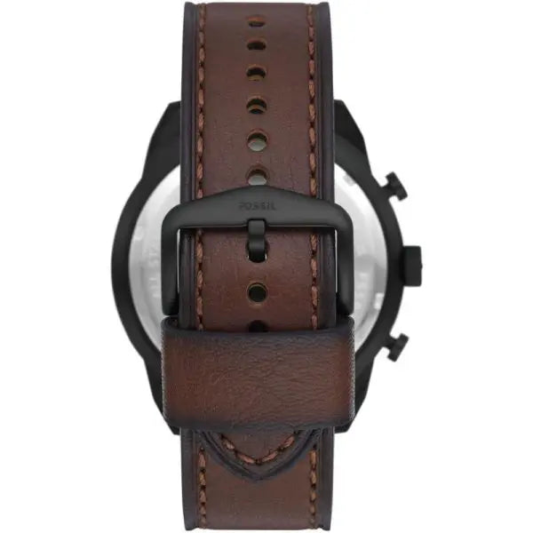 Fossil Men’s Quartz Brown Leather Strap Black Dial 50mm Watch FS5875