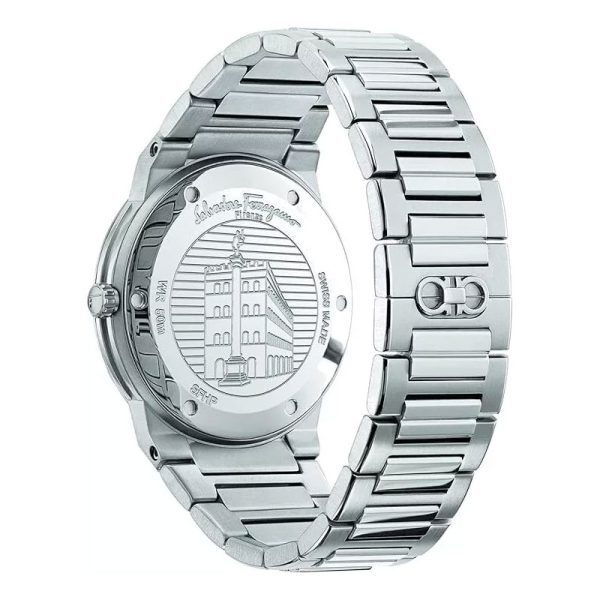 Ferragamo Men’s Swiss Made Quartz Silver Stainless Steel Blue Dial 41mm Watch SFHP006-20