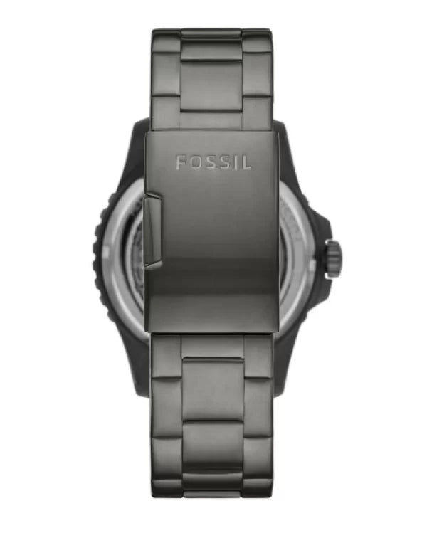 Fossil Men’s Automatic Grey Stainless Steel Black Skeleton Dial 42mm Watch ME3201