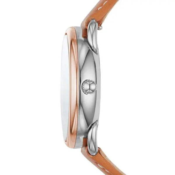 Fossil Women’s Quartz Brown Leather Strap Blue Dial 35mm Watch ES4257