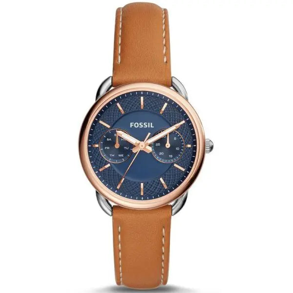 Fossil Women’s Quartz Brown Leather Strap Blue Dial 35mm Watch ES4257