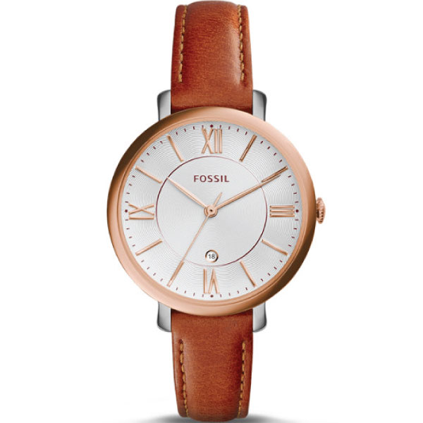 Fossil Women’s Quartz Brown Leather Strap White Dial 36mm Watch ES3842