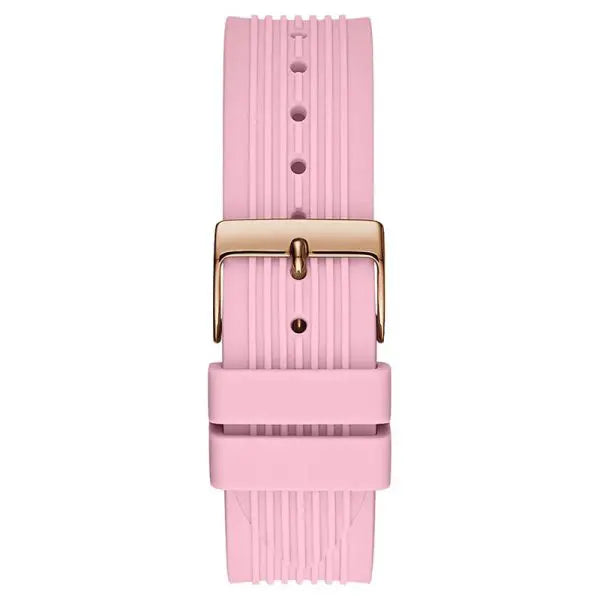 Guess Women’s Quartz Pink Silicone Strap Silver Dial 39mm Watch GW0030L4