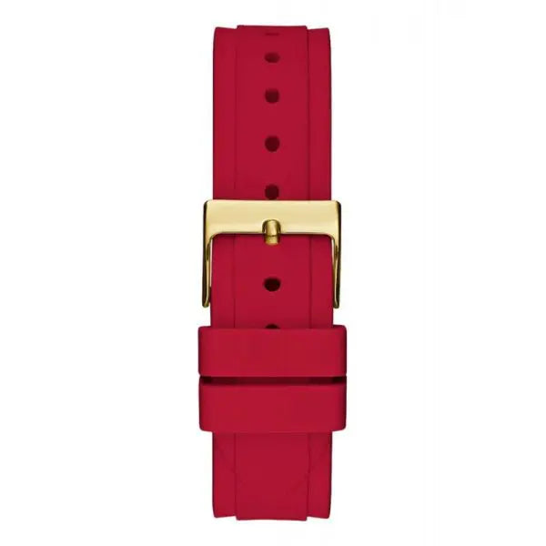 Guess Women’s Quartz Red Silicone Strap Gold Dial 36mm Watch GW0484L1