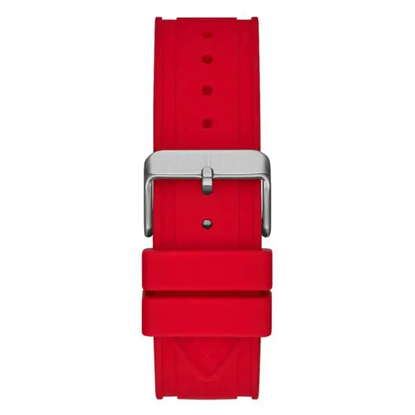 Guess Men’s Quartz Red Silicone Strap Black Dial 44mm Watch GW0263G3