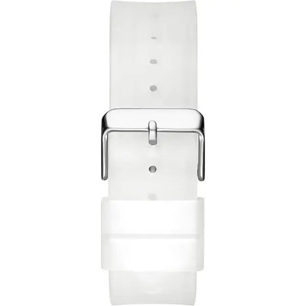 Guess Men’s Quartz Transparent Silicone Strap Silver Dial 42mm Watch GW0203G1