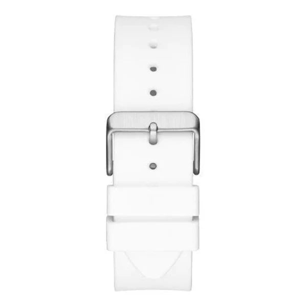 Guess Men’s Quartz White Silicone Strap Silver Dial 43mm Watch GW0203G2
