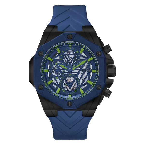 Guess Men’s Quartz Blue Silicone Strap Blue Dial 47mm Watch GW0579G3
