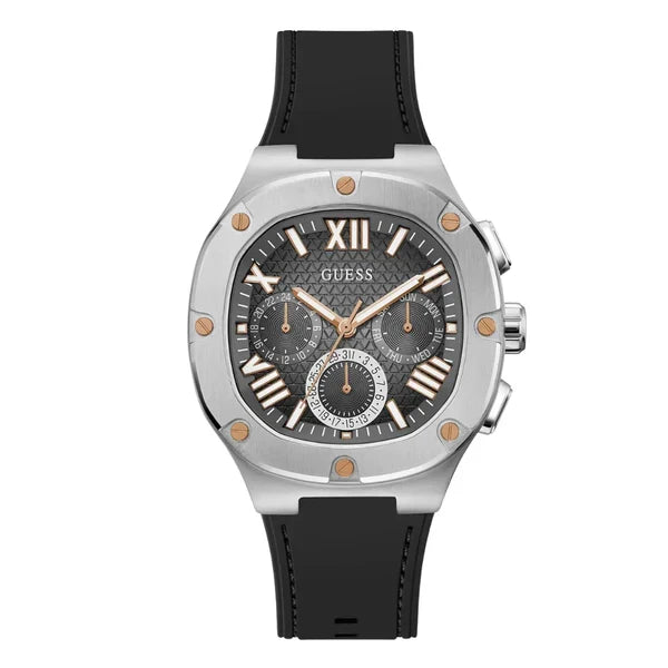 Guess Men’s Quartz Black Silicone Strap Grey Dial 42mm Watch GW0571G1