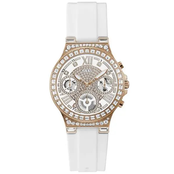 Guess Women’s Quartz White Silicone Strap White Dial 36mm Watch GW0257L2