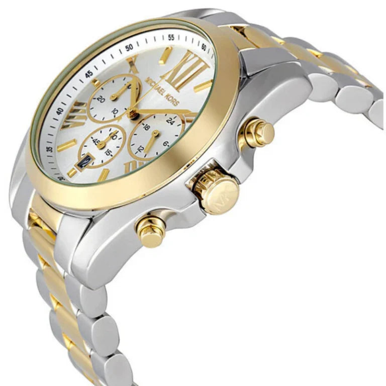 Michael Kors Women’s Chronograph Quartz Stainless Steel Silver Dial 43mm Watch MK5627