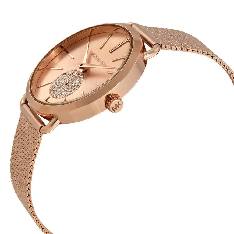 Michael Kors Women’s Quartz Stainless Steel Rose Gold Dial 37mm Watch MK3845