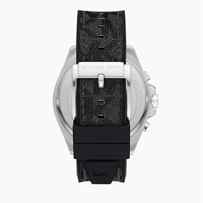 Michael Kors Men’s Quartz Grey Silicone & Leather Strap Silver Dial 45mm Watch MK8922