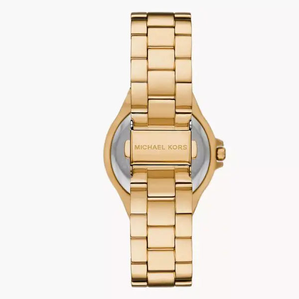 Michael Kors Women’s Quartz Gold Stainless Steel Black Dial 37mm Watch MK7404