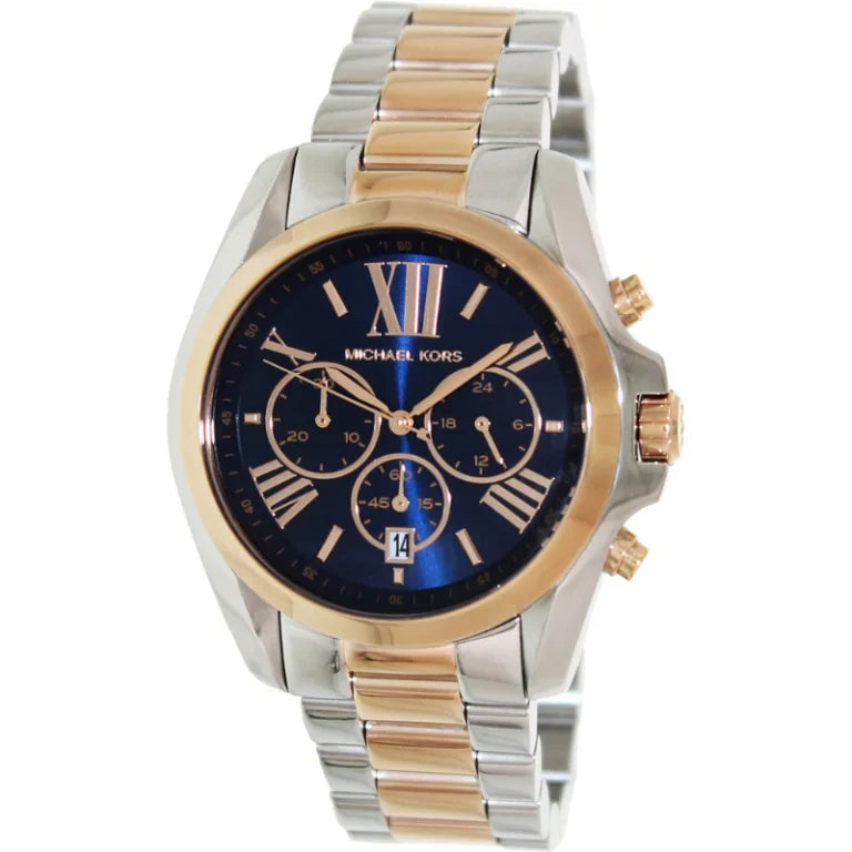 Michael Kors Women’s Chronograph Quartz Stainless Steel Blue Dial 43mm Watch MK5606