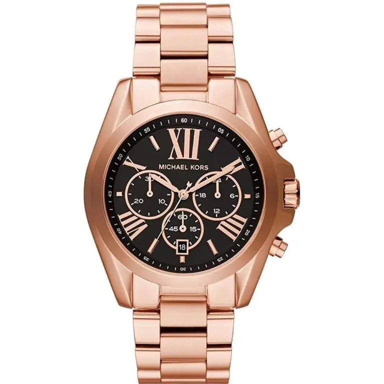 Michael Kors Women’s Chronograph Quartz Stainless Steel Black Dial 43mm Watch MK5854