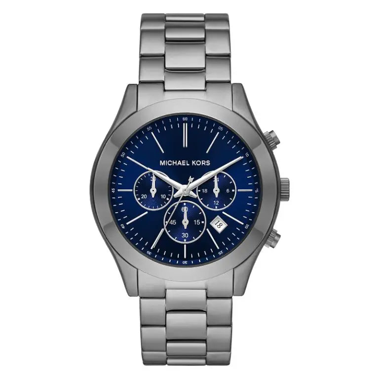 Michael Kors Men’s Quartz Grey Stainless Steel Blue Dial 44mm Watch MK8987